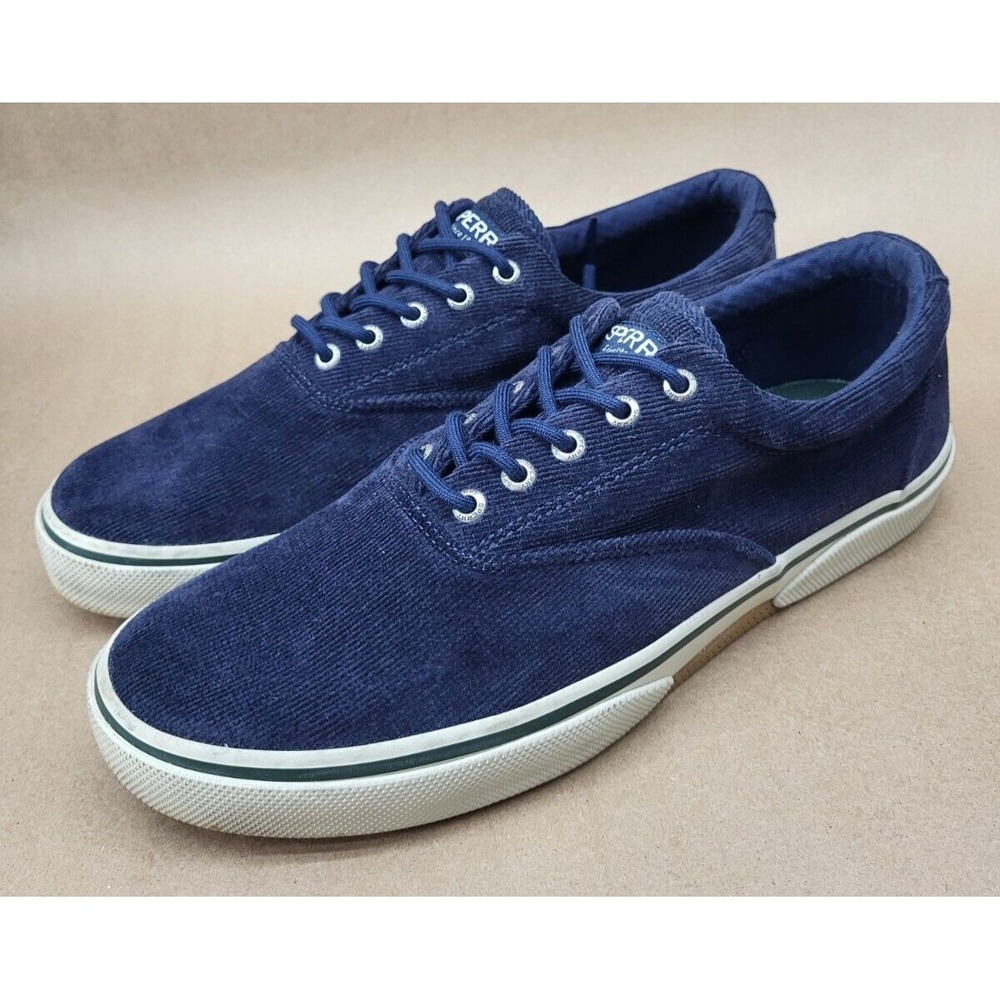 Sperry Halyard CVO Mens Sz 12 Canvas Sneaker Corduroy Mens  Navy White STS21343